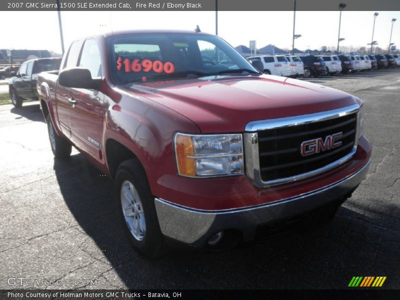 Fire Red / Ebony Black 2007 GMC Sierra 1500 SLE Extended Cab