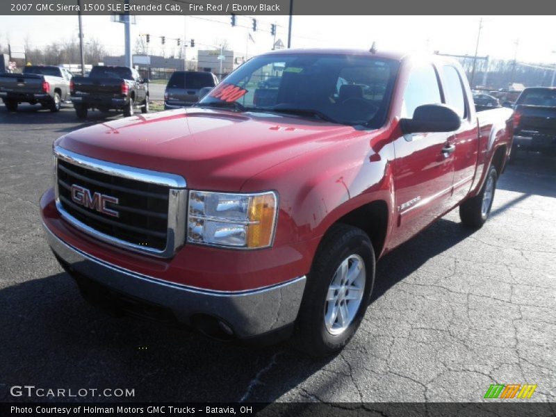 Fire Red / Ebony Black 2007 GMC Sierra 1500 SLE Extended Cab