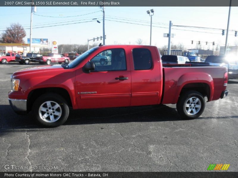 Fire Red / Ebony Black 2007 GMC Sierra 1500 SLE Extended Cab