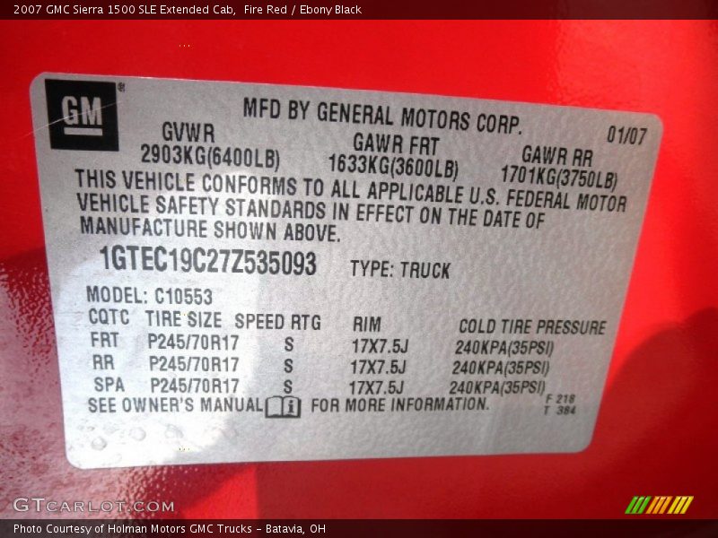 Fire Red / Ebony Black 2007 GMC Sierra 1500 SLE Extended Cab
