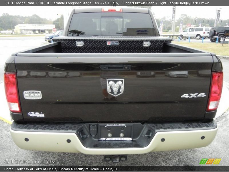 Rugged Brown Pearl / Light Pebble Beige/Bark Brown 2011 Dodge Ram 3500 HD Laramie Longhorn Mega Cab 4x4 Dually
