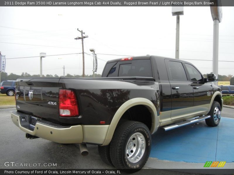 Rugged Brown Pearl / Light Pebble Beige/Bark Brown 2011 Dodge Ram 3500 HD Laramie Longhorn Mega Cab 4x4 Dually