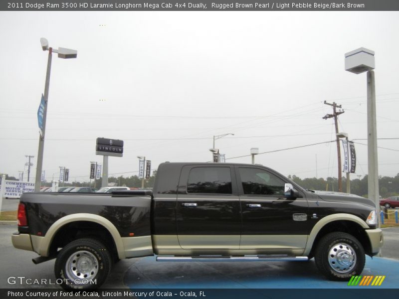 Rugged Brown Pearl / Light Pebble Beige/Bark Brown 2011 Dodge Ram 3500 HD Laramie Longhorn Mega Cab 4x4 Dually