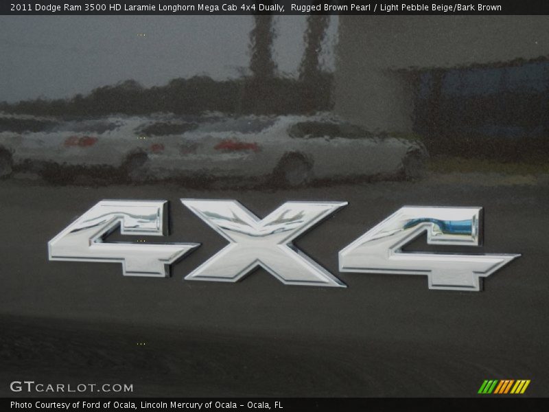 Rugged Brown Pearl / Light Pebble Beige/Bark Brown 2011 Dodge Ram 3500 HD Laramie Longhorn Mega Cab 4x4 Dually