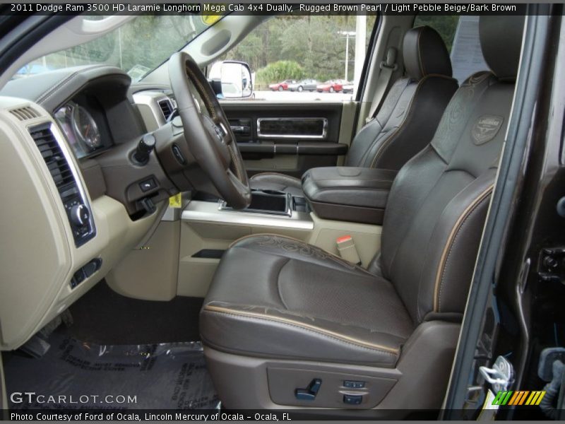  2011 Ram 3500 HD Laramie Longhorn Mega Cab 4x4 Dually Light Pebble Beige/Bark Brown Interior