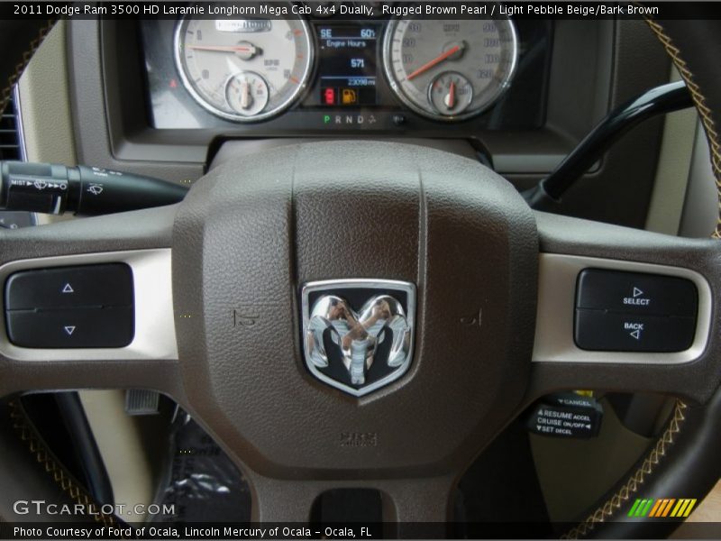 Rugged Brown Pearl / Light Pebble Beige/Bark Brown 2011 Dodge Ram 3500 HD Laramie Longhorn Mega Cab 4x4 Dually