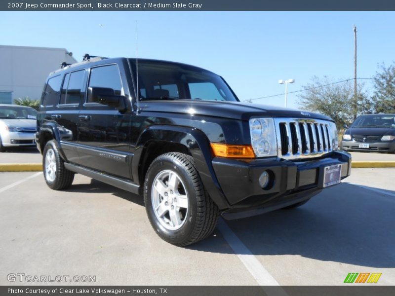 Black Clearcoat / Medium Slate Gray 2007 Jeep Commander Sport