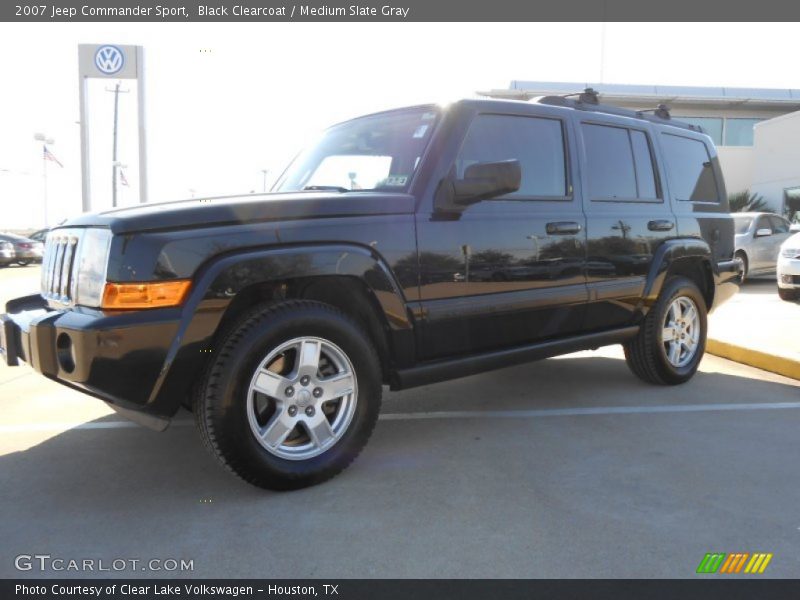 Black Clearcoat / Medium Slate Gray 2007 Jeep Commander Sport