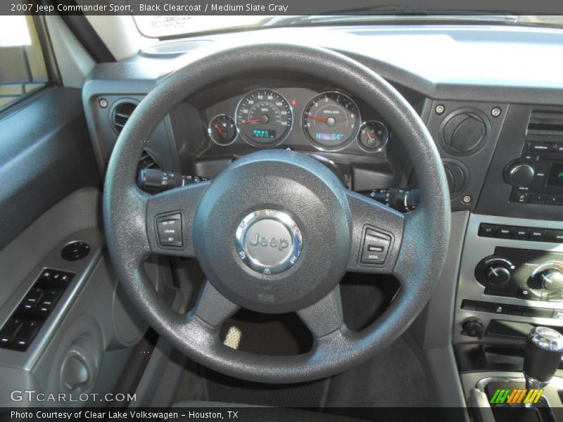 Black Clearcoat / Medium Slate Gray 2007 Jeep Commander Sport