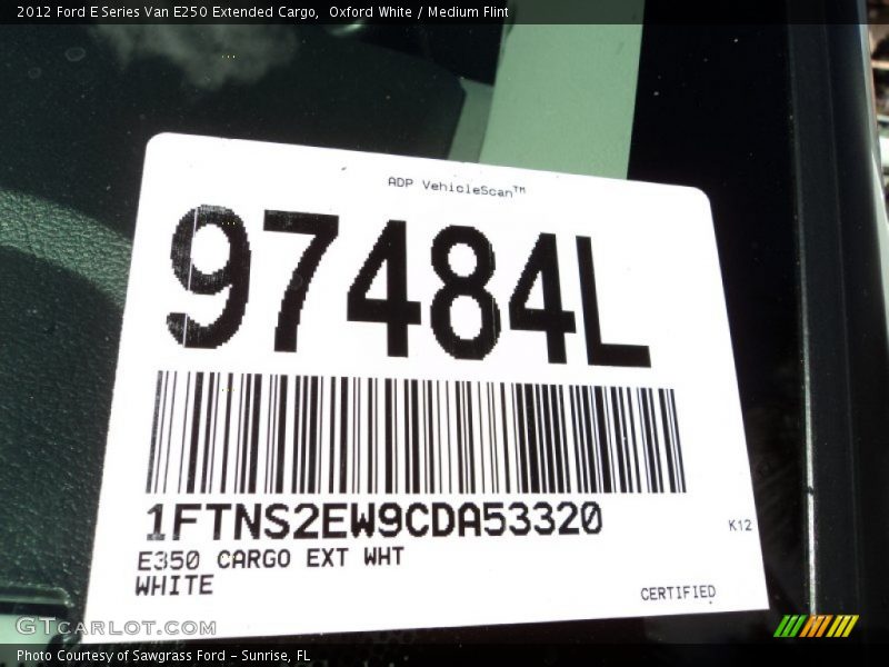 Oxford White / Medium Flint 2012 Ford E Series Van E250 Extended Cargo