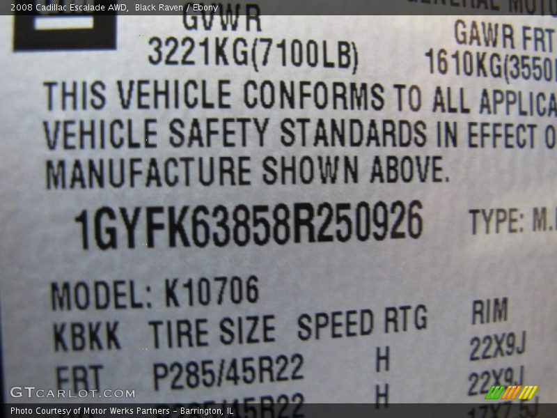 Black Raven / Ebony 2008 Cadillac Escalade AWD