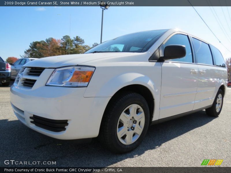 Stone White / Medium Slate Gray/Light Shale 2009 Dodge Grand Caravan SE