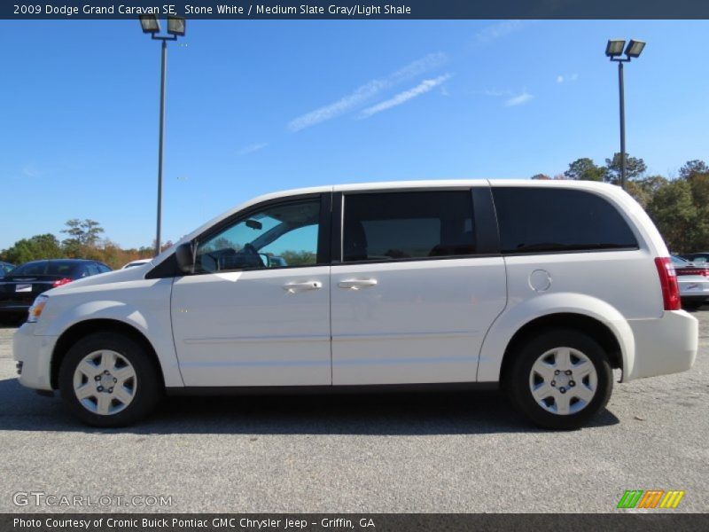 Stone White / Medium Slate Gray/Light Shale 2009 Dodge Grand Caravan SE