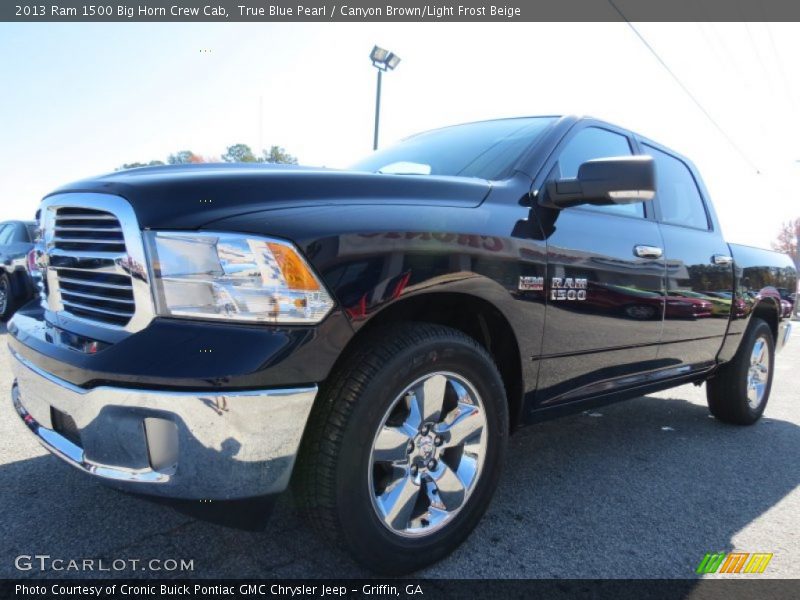 True Blue Pearl / Canyon Brown/Light Frost Beige 2013 Ram 1500 Big Horn Crew Cab
