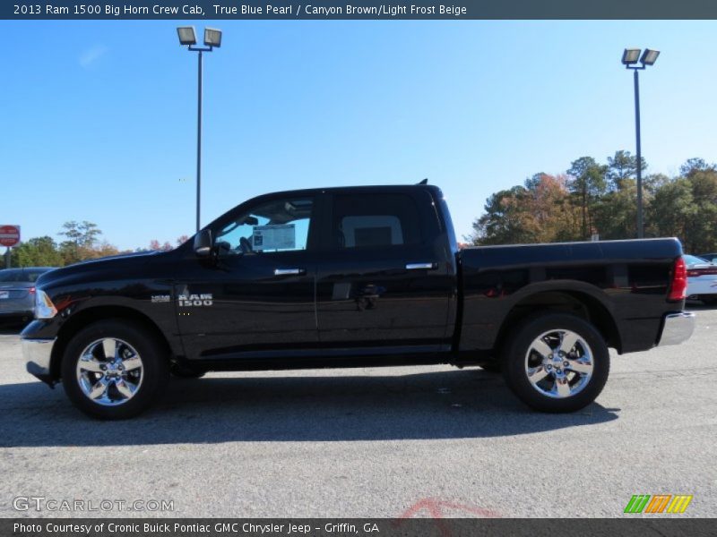 True Blue Pearl / Canyon Brown/Light Frost Beige 2013 Ram 1500 Big Horn Crew Cab