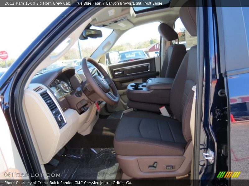 True Blue Pearl / Canyon Brown/Light Frost Beige 2013 Ram 1500 Big Horn Crew Cab