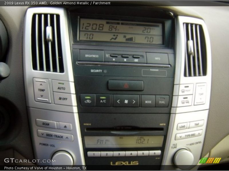 Controls of 2009 RX 350 AWD