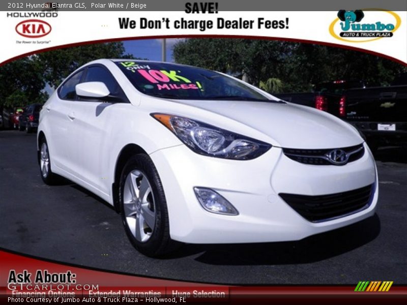 Polar White / Beige 2012 Hyundai Elantra GLS
