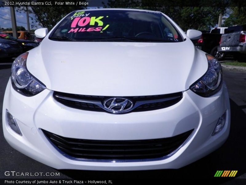 Polar White / Beige 2012 Hyundai Elantra GLS