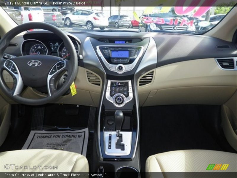 Polar White / Beige 2012 Hyundai Elantra GLS