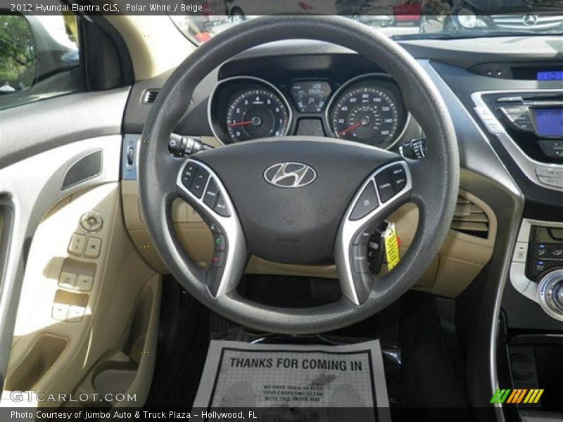 Polar White / Beige 2012 Hyundai Elantra GLS