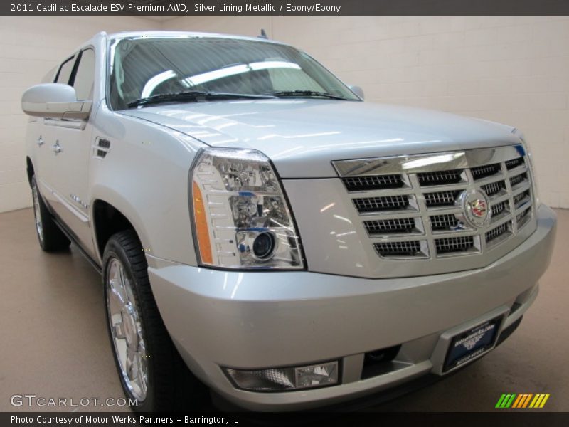 Silver Lining Metallic / Ebony/Ebony 2011 Cadillac Escalade ESV Premium AWD