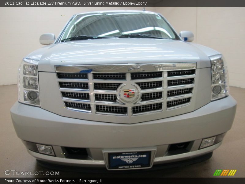 Silver Lining Metallic / Ebony/Ebony 2011 Cadillac Escalade ESV Premium AWD