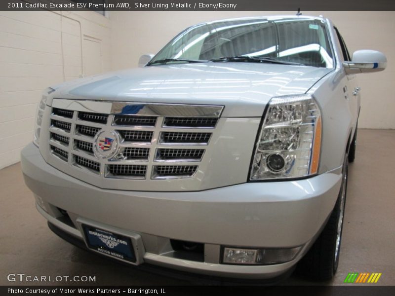 Silver Lining Metallic / Ebony/Ebony 2011 Cadillac Escalade ESV Premium AWD