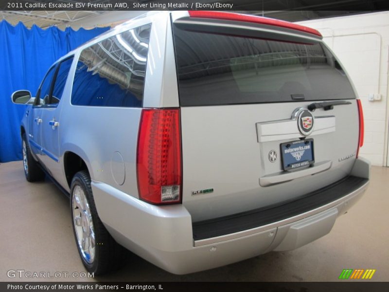 Silver Lining Metallic / Ebony/Ebony 2011 Cadillac Escalade ESV Premium AWD