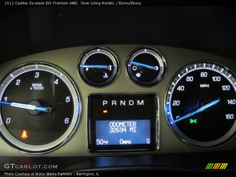 Silver Lining Metallic / Ebony/Ebony 2011 Cadillac Escalade ESV Premium AWD