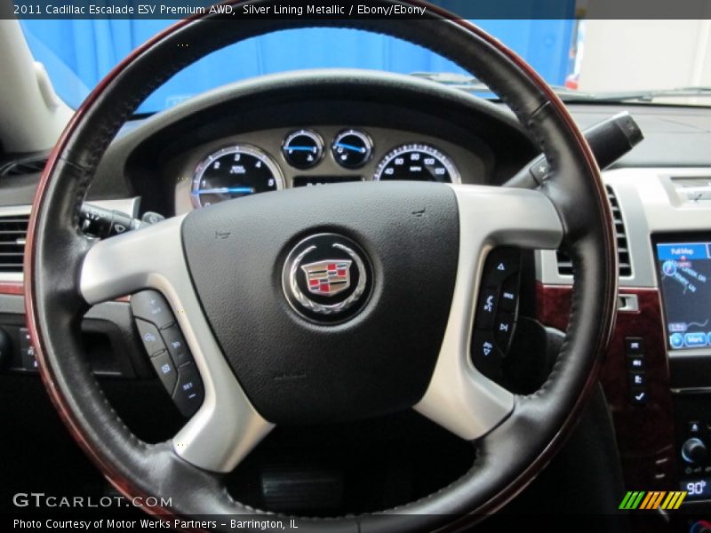 Silver Lining Metallic / Ebony/Ebony 2011 Cadillac Escalade ESV Premium AWD