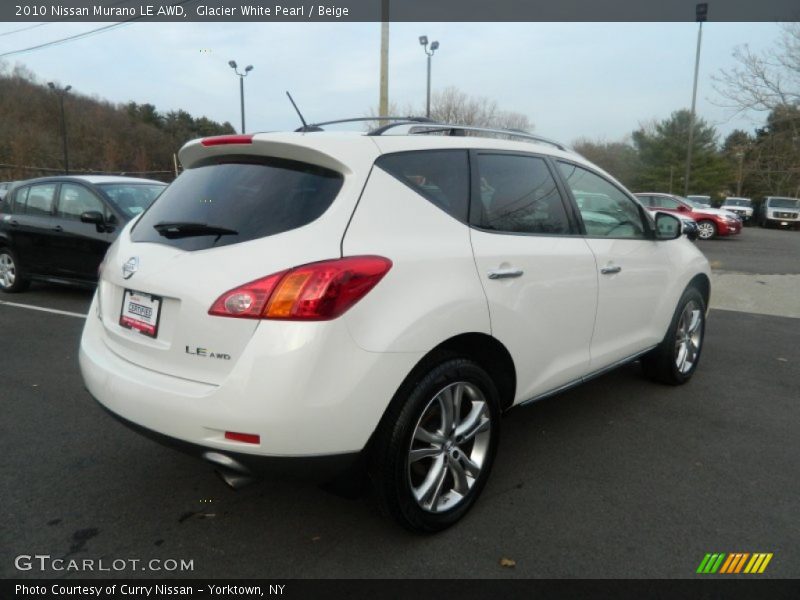 Glacier White Pearl / Beige 2010 Nissan Murano LE AWD