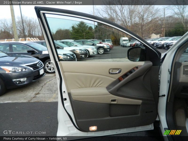 Glacier White Pearl / Beige 2010 Nissan Murano LE AWD