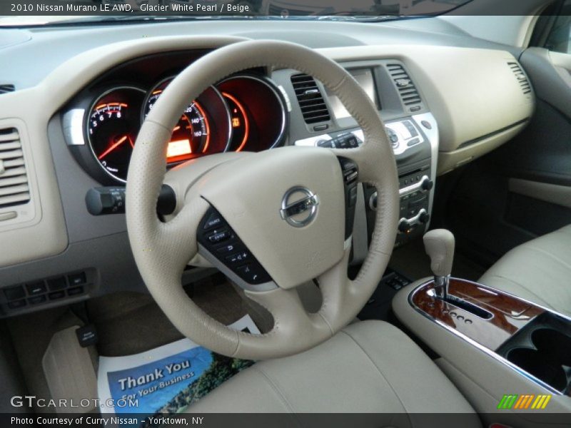 Glacier White Pearl / Beige 2010 Nissan Murano LE AWD