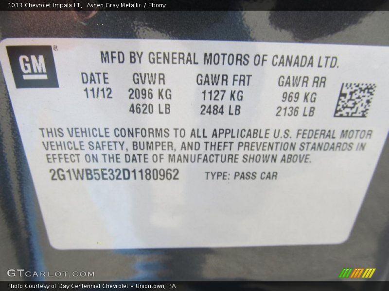 Ashen Gray Metallic / Ebony 2013 Chevrolet Impala LT