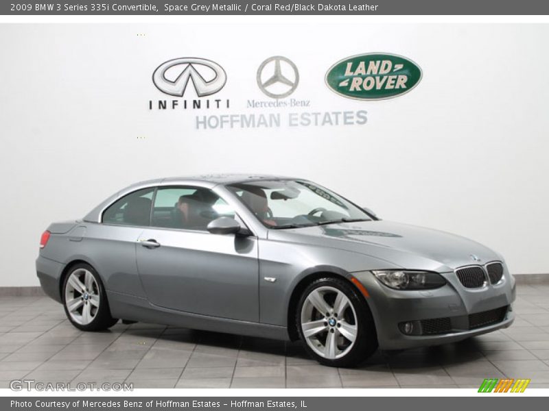 Space Grey Metallic / Coral Red/Black Dakota Leather 2009 BMW 3 Series 335i Convertible