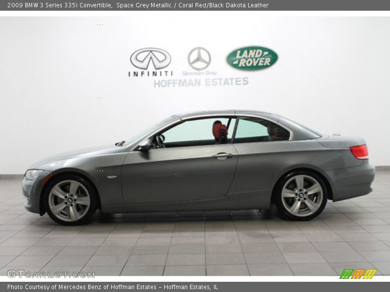 Space Grey Metallic / Coral Red/Black Dakota Leather 2009 BMW 3 Series 335i Convertible