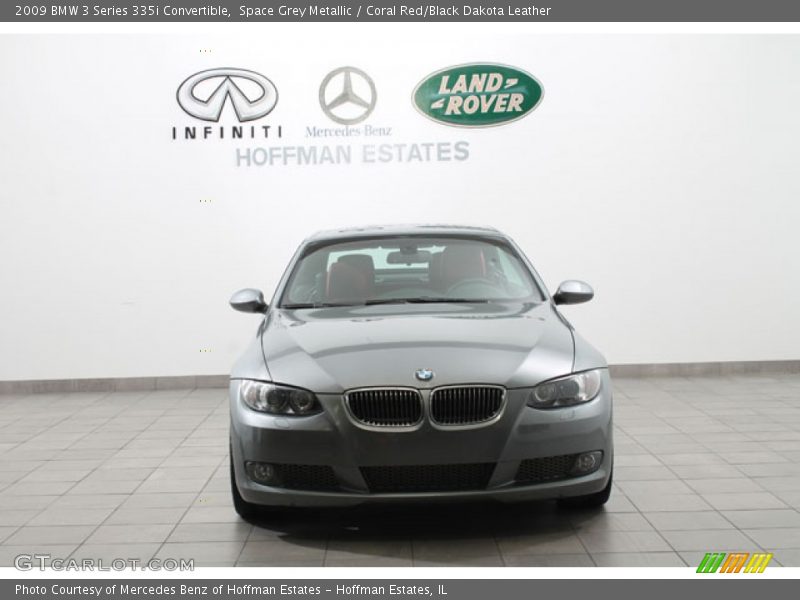 Space Grey Metallic / Coral Red/Black Dakota Leather 2009 BMW 3 Series 335i Convertible