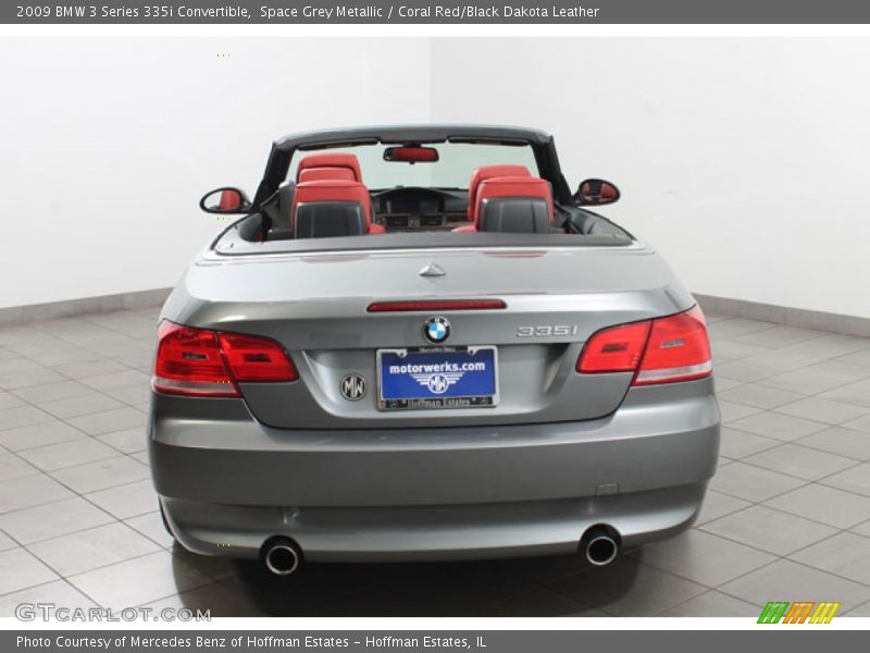 Space Grey Metallic / Coral Red/Black Dakota Leather 2009 BMW 3 Series 335i Convertible
