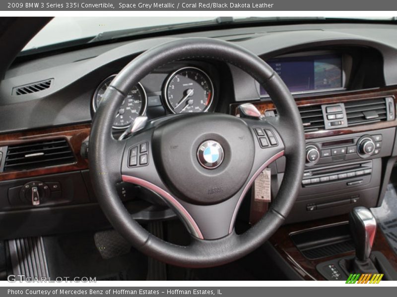 Space Grey Metallic / Coral Red/Black Dakota Leather 2009 BMW 3 Series 335i Convertible