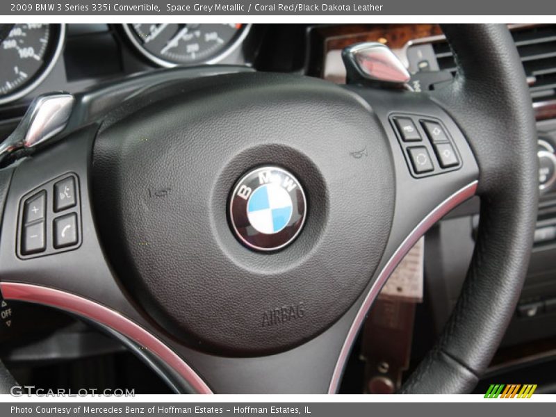 Space Grey Metallic / Coral Red/Black Dakota Leather 2009 BMW 3 Series 335i Convertible