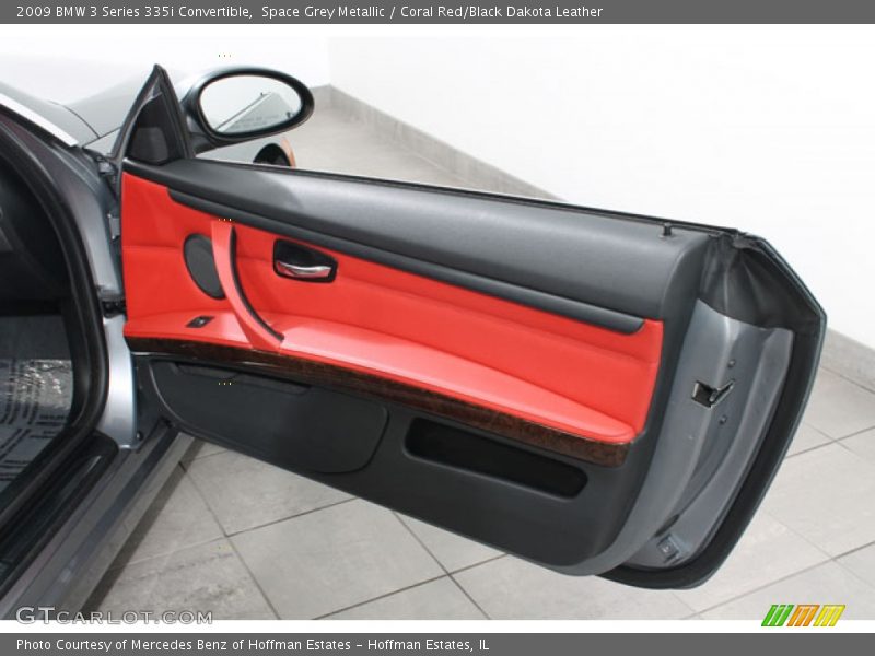Space Grey Metallic / Coral Red/Black Dakota Leather 2009 BMW 3 Series 335i Convertible
