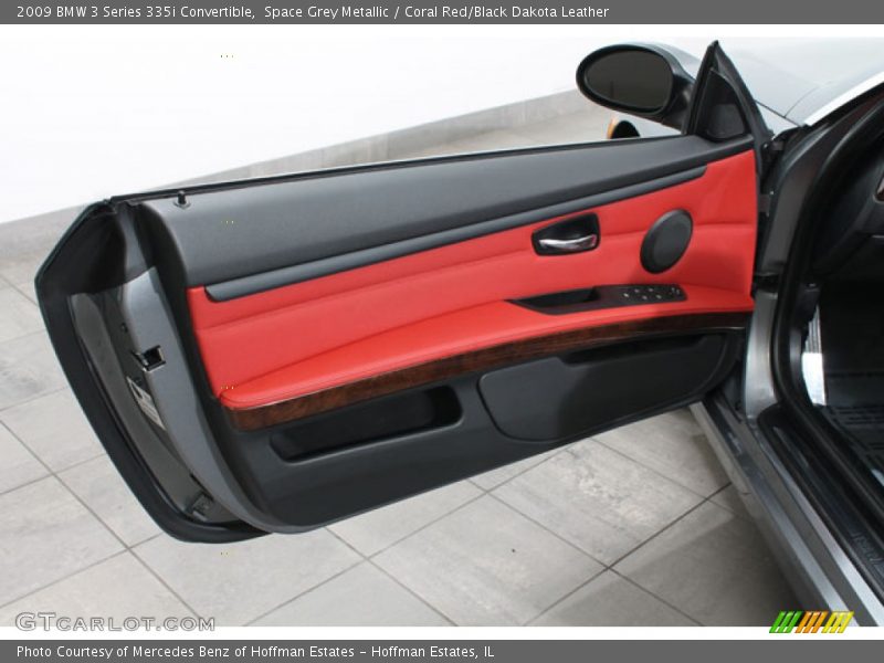 Space Grey Metallic / Coral Red/Black Dakota Leather 2009 BMW 3 Series 335i Convertible