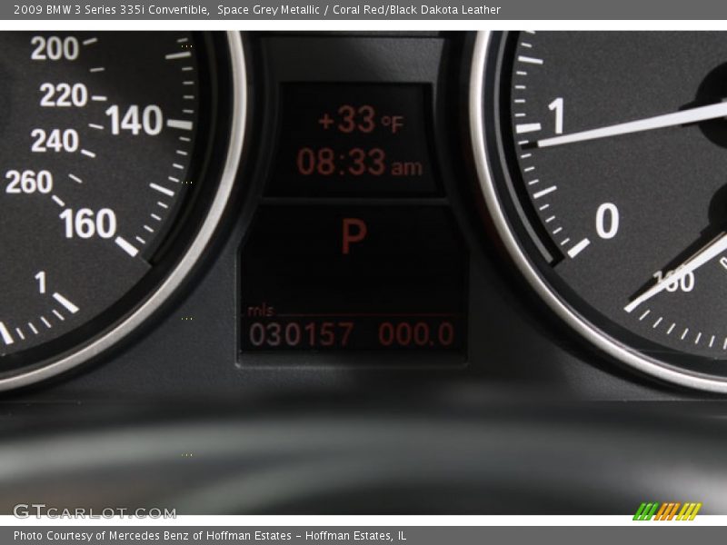 Space Grey Metallic / Coral Red/Black Dakota Leather 2009 BMW 3 Series 335i Convertible