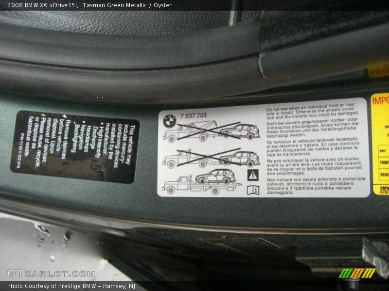 Tasman Green Metallic / Oyster 2008 BMW X6 xDrive35i