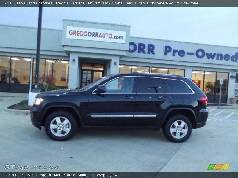 Brilliant Black Crystal Pearl / Dark Graystone/Medium Graystone 2011 Jeep Grand Cherokee Laredo X Package