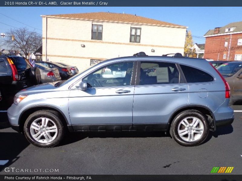 Glacier Blue Metallic / Gray 2010 Honda CR-V EX-L AWD