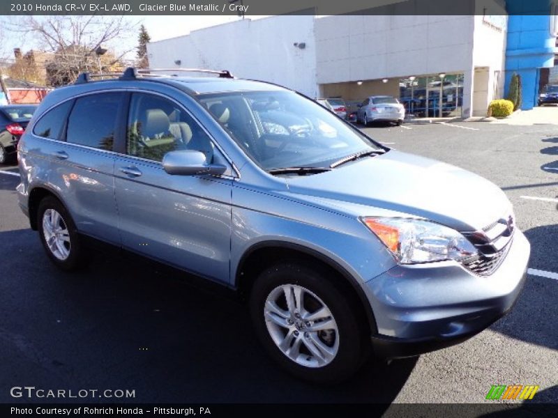 Glacier Blue Metallic / Gray 2010 Honda CR-V EX-L AWD