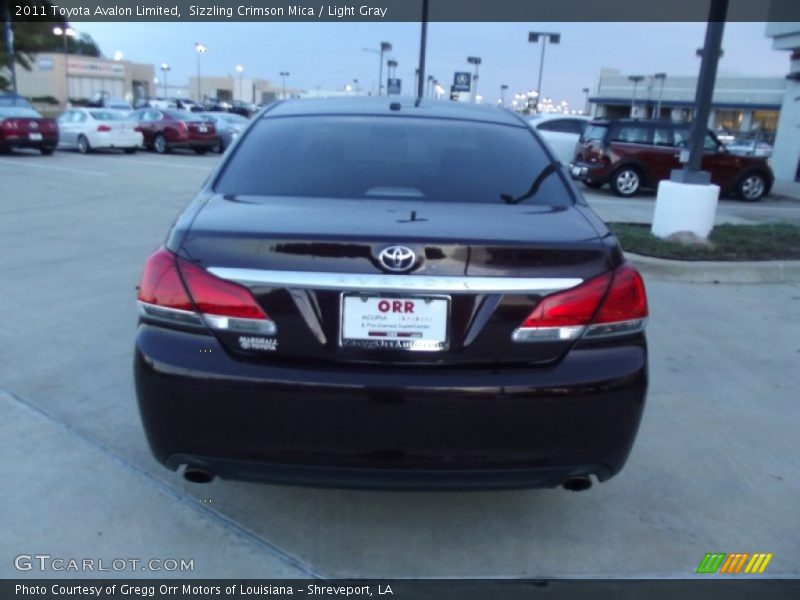 Sizzling Crimson Mica / Light Gray 2011 Toyota Avalon Limited