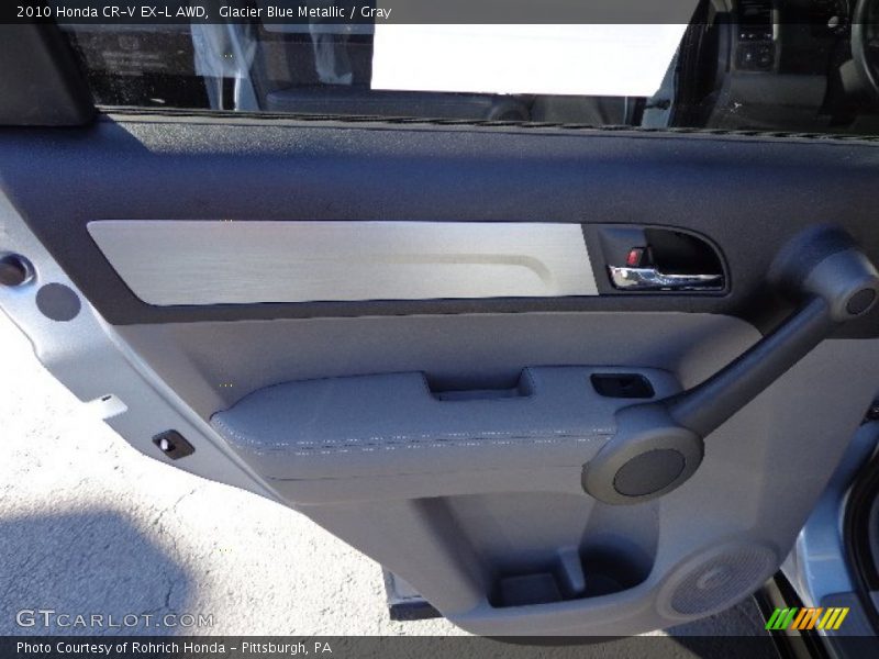 Glacier Blue Metallic / Gray 2010 Honda CR-V EX-L AWD